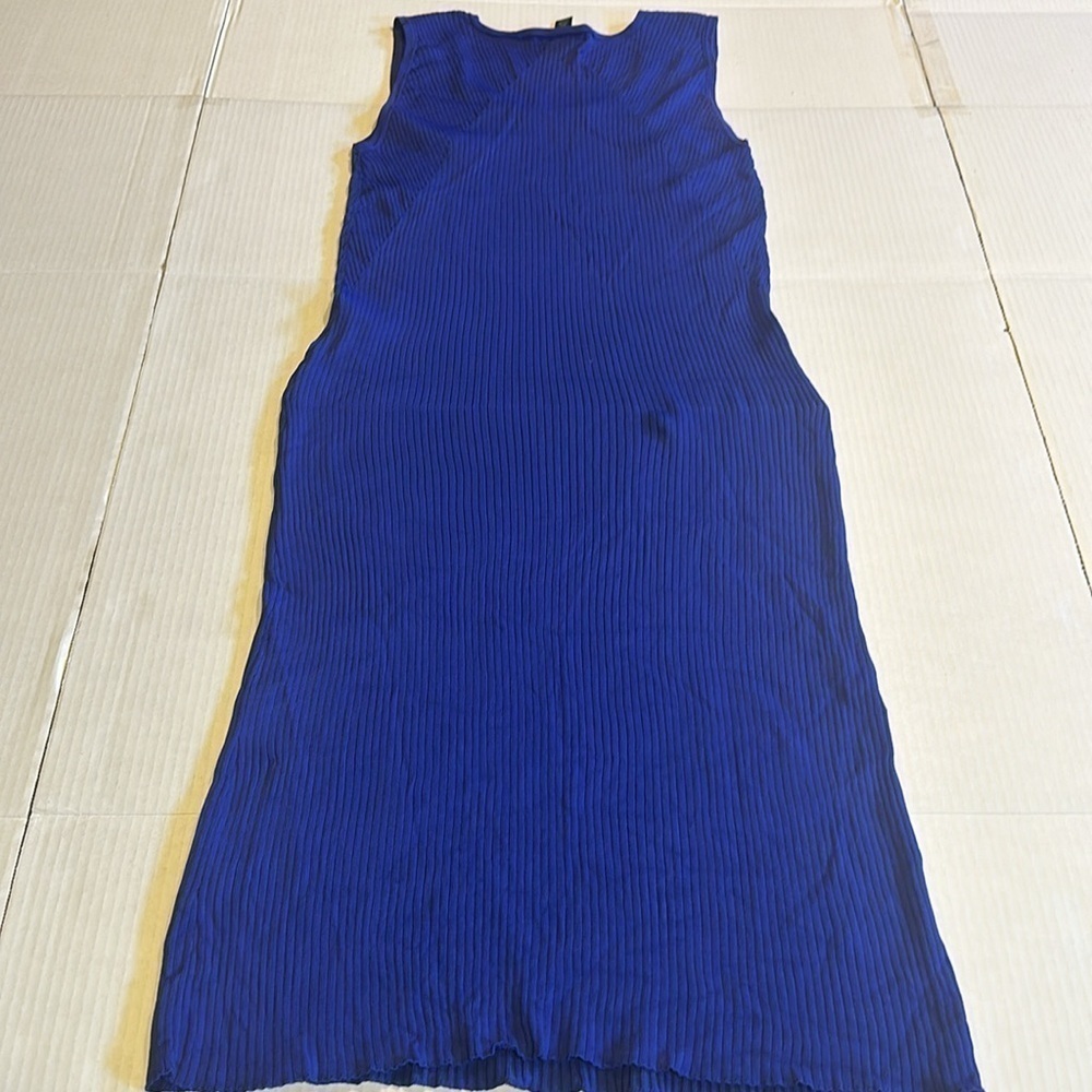 Lauren Ralph Lauren slinky cobalt blue dress stretchable with round scoop neck - Picture 9 of 9